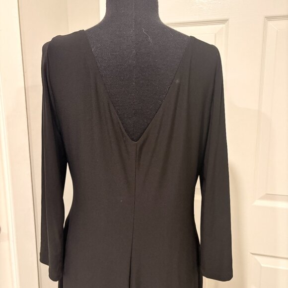 Lauren Ralph Lauren Black ruched jersey wrap dress, Size 12 - Picture 5 of 6